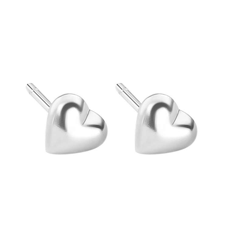 Wholesale Jewelry Heart Shape Sterling 925 Silver Without Stone Fashion Stud Earring