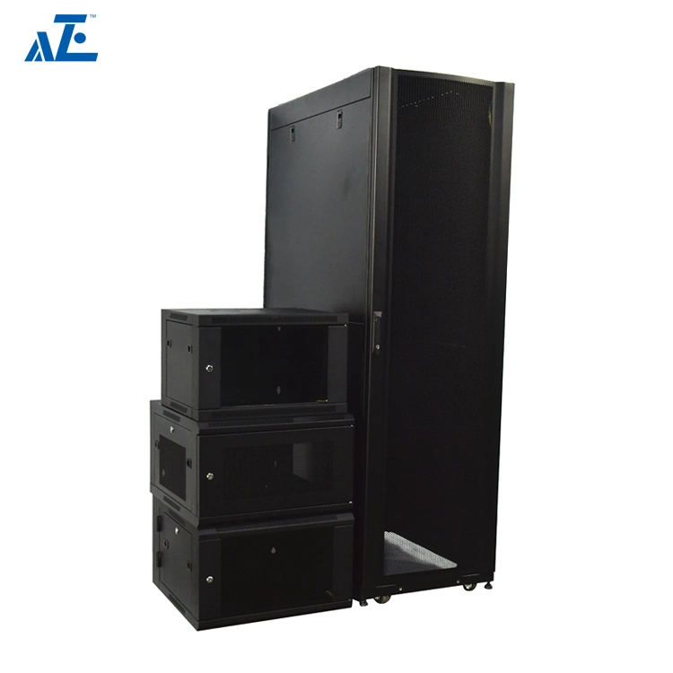 Aze 9U de montaje mural de 19 pulgadas de Gabinete El gabinete de la red de servidor rack con bloquear la puerta de cristal, de 24 pulgadas Deep-Rwe9u24