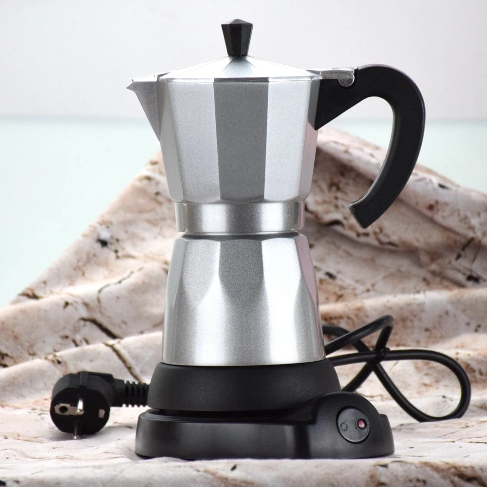 W Ecocoffee 6cups Aluminum Electronic Moka Pot for Espresso Coffee Maker