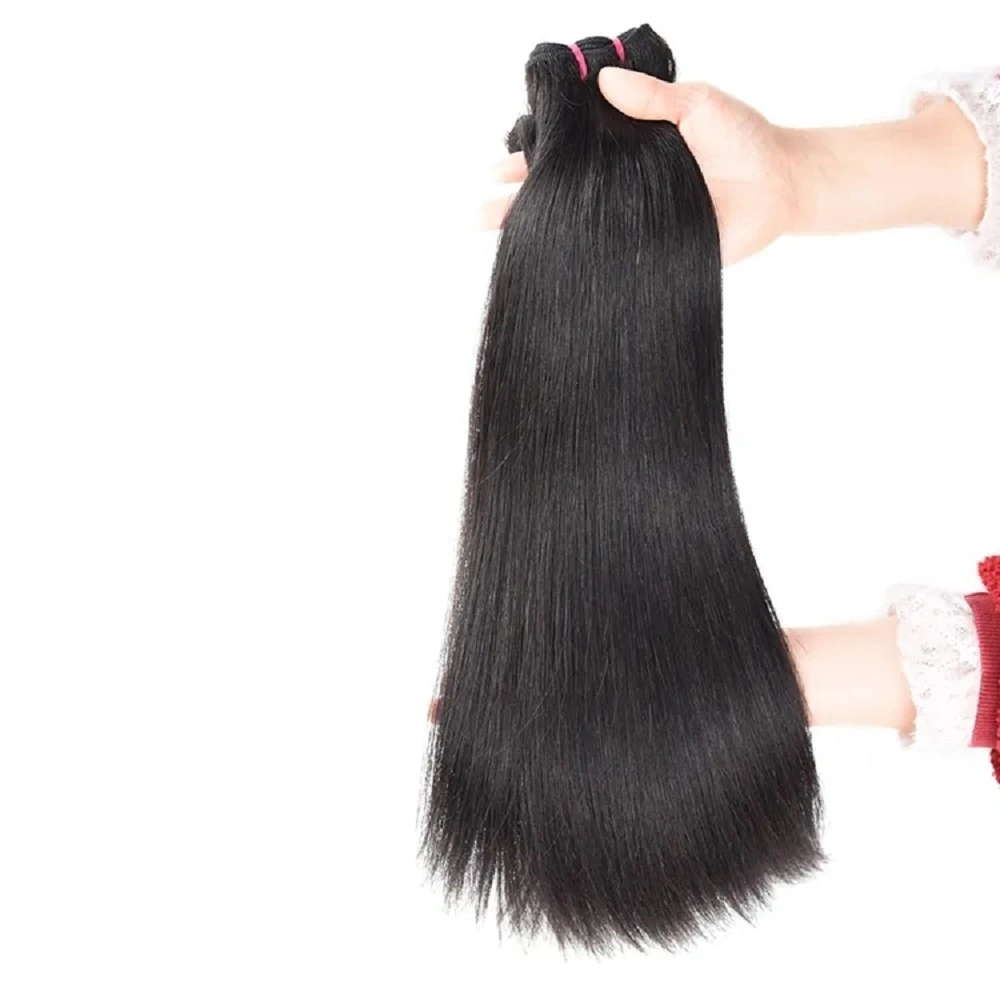 Grade 12 a Machine Double Weft Drawn Peruvian Straight Human Hair Bundles in Extension