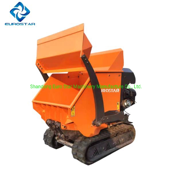 CE Certified EPA4 Engine Skid Steer Crawler Mini Track 500kgs Loading Dumper Truck Dumping Carrier Barrow Rubber Tracks Mini Loader Dump