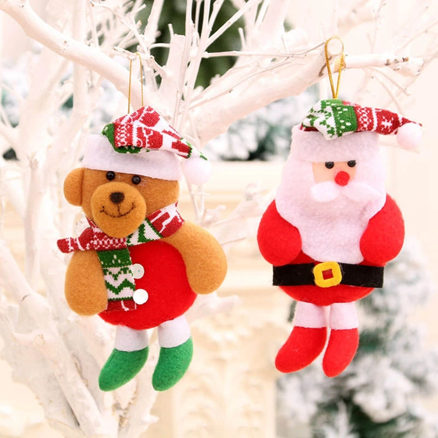 2023 Party Decorations Christmas Tree Ornaments Hanging Doll Santa Claus Snowman Reindeer Bear Plush Dolls Home Decor