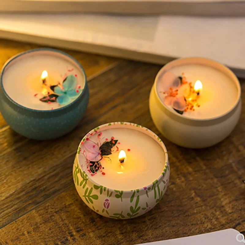 Juego de regalo de velas portátiles de estaño perfumadas para mujeres con velas de cera de soja Nature ---4 Pack