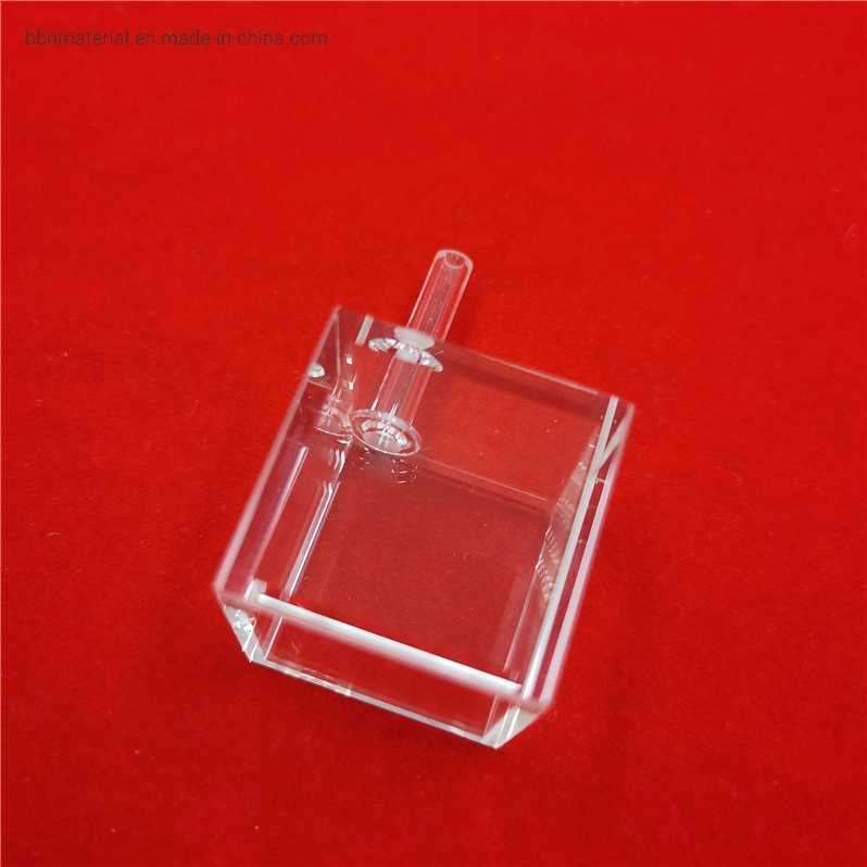 High Precision Optical 22mm Laboratory Customized Quartz Flow Cuvette Quartz Square Cuvette for Environmental Monitoring