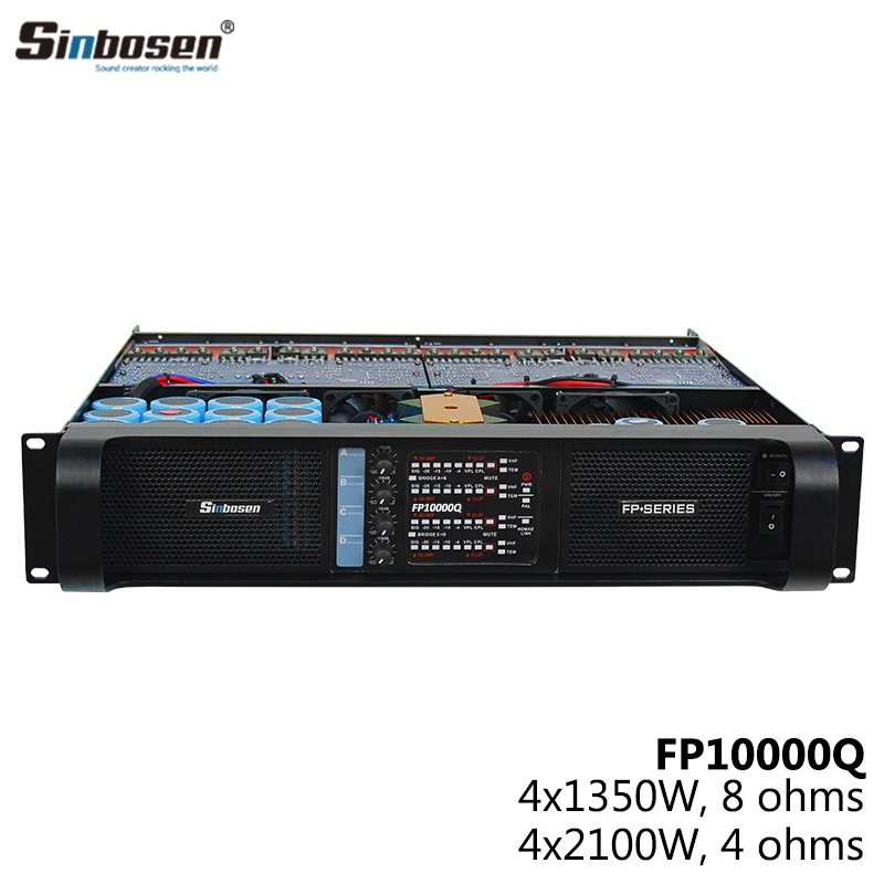 Amplificador de Potencia de Audio Profesional Sinbosen Fp10000q de 4 Canales y 5000 Watts