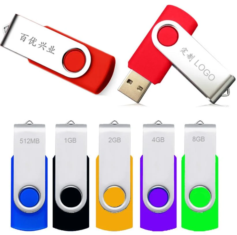 الشعار المخصص 2 في 1 من النوع C قم بتدوير أجهزة تخزين الذاكرة محرك أقراص USB محمول