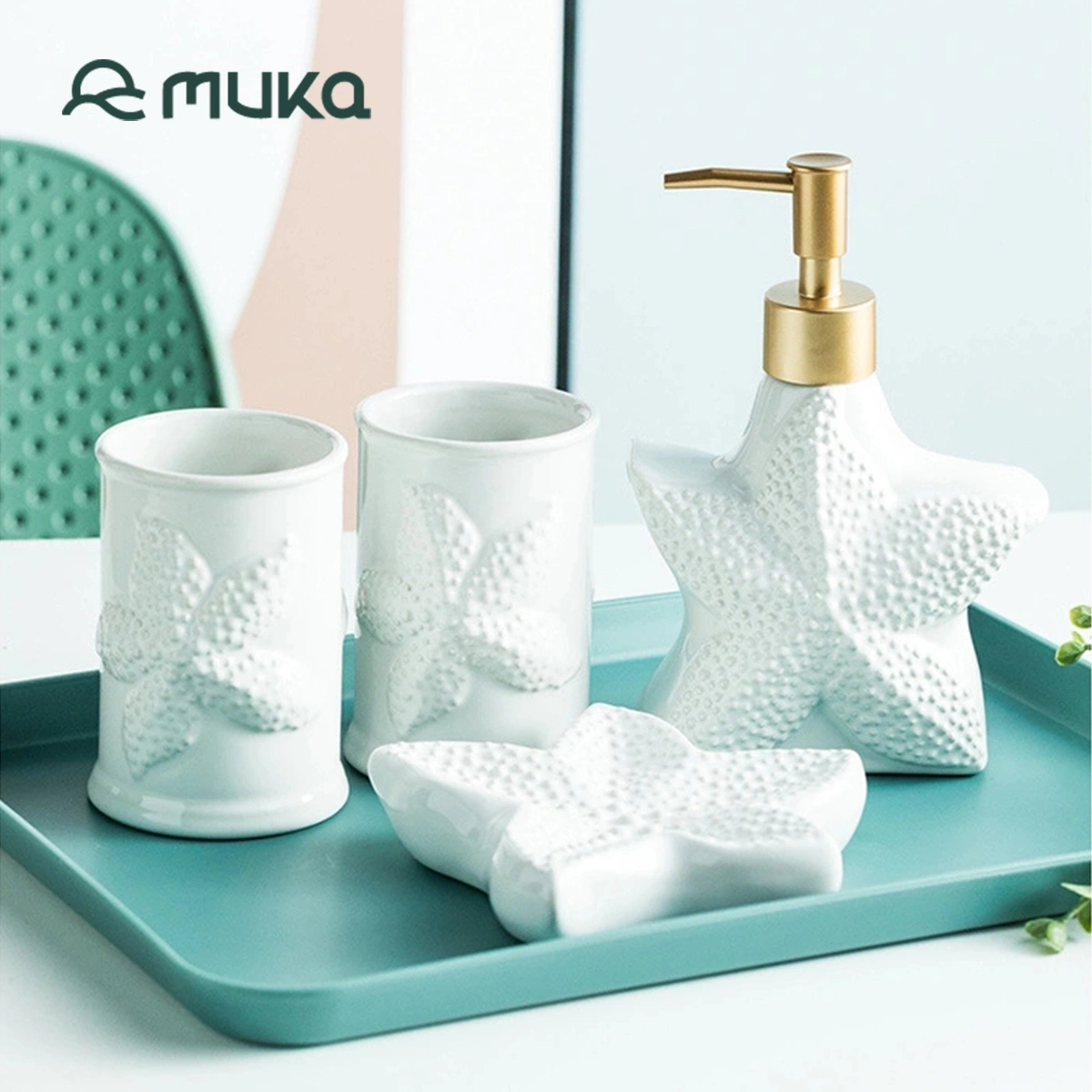 Nordic Ocean Series Mediterranean-Style Toiletries Wash Cup Model Room Ornaments Minimalist Bathroom Accessories Products