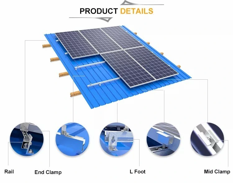 Solar Panel Bracket Mounting Racks Stainless Steel Rooftop Racking Double Adjustable Solar Hooks