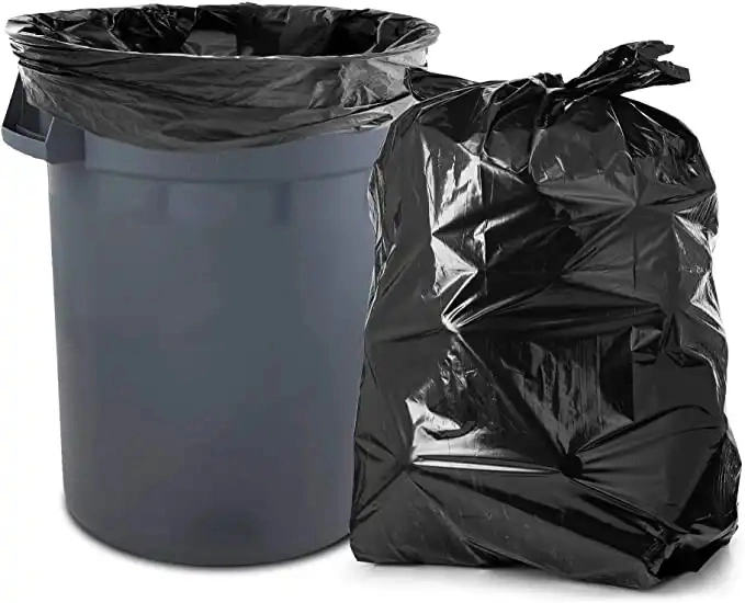 Plastique personnalisé PE 55-60 gallon entrepreneur ordures des sacs poubelle traverse 3.0 mil, grand croix noire cravate de sacs à ordures à usage intensif