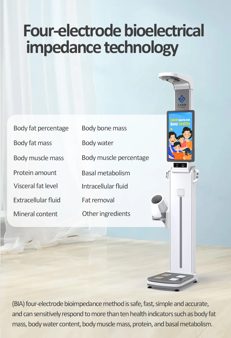 Sh-P10 Medical Health and Fitness Tracker Body Composition Monitor Health Checkup Kiosk