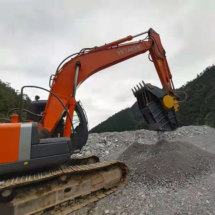 Demolição de asfalto concreto escavadeira hidráulica de pedra de rocha Preço trituradores de caçamba