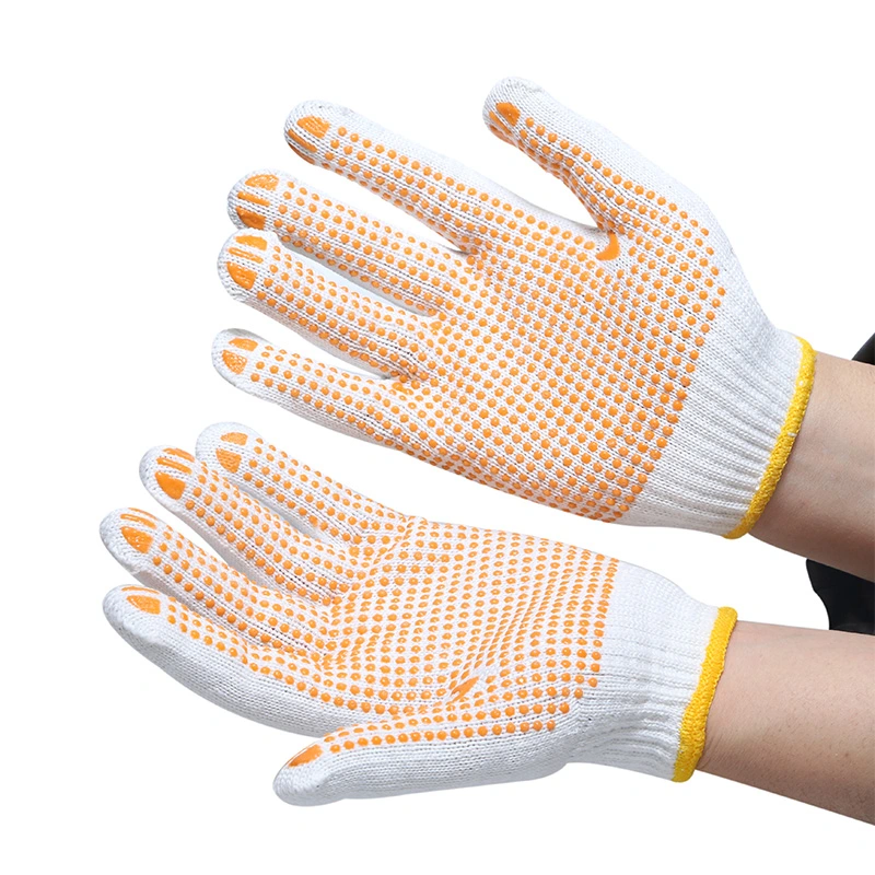 Safety Gloves PVC Dots Knit Cotton Work Gloves Working Gloves in Guangzhou