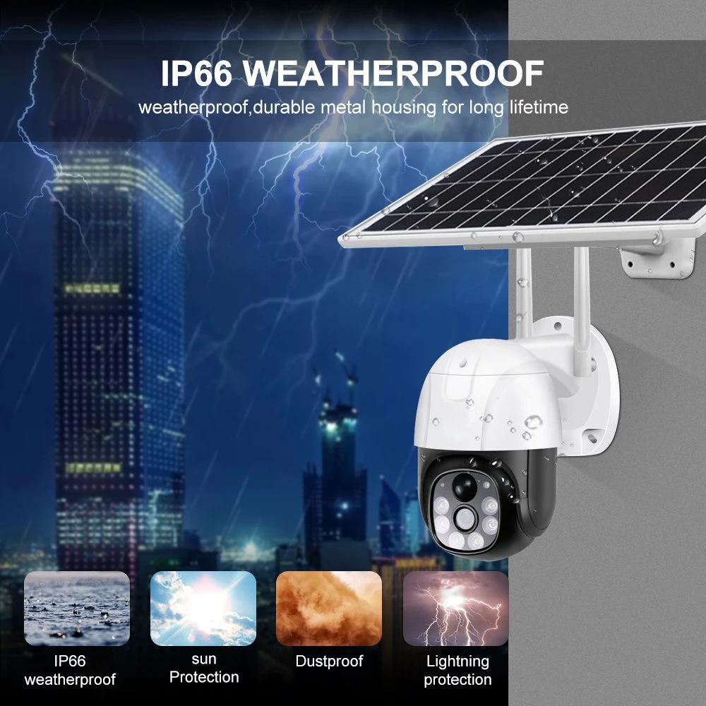 WiFi Wireless Solar Power Camera 4G SIM Card Slot CCTV Security IP Camera Outdoor Support 128 Memory Card