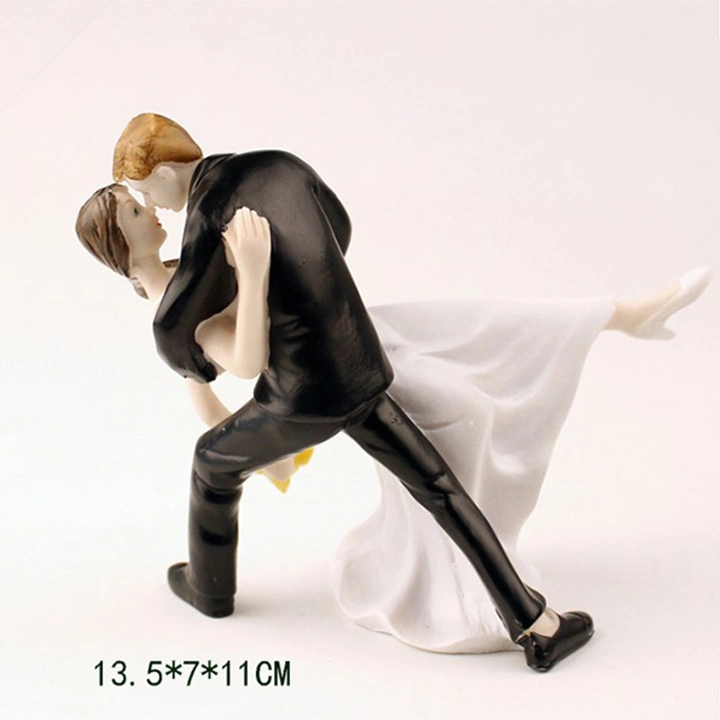 Wedding Cake Topper Groom Bride Figurine Romantic Kiss