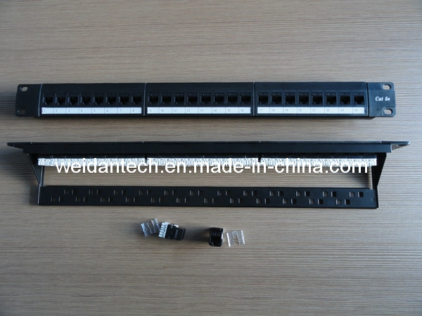 1U de 19" 24 puertos CAT5e UTP Patch Panel Trapezoidal (WD6A-006)