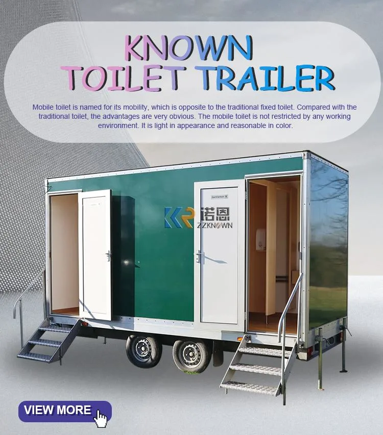 Toilet Trailer Bathroom Restroom with Sewage Bucket and Clean Bucket Portable Outdoor Mobile Toilet Wc Trailer