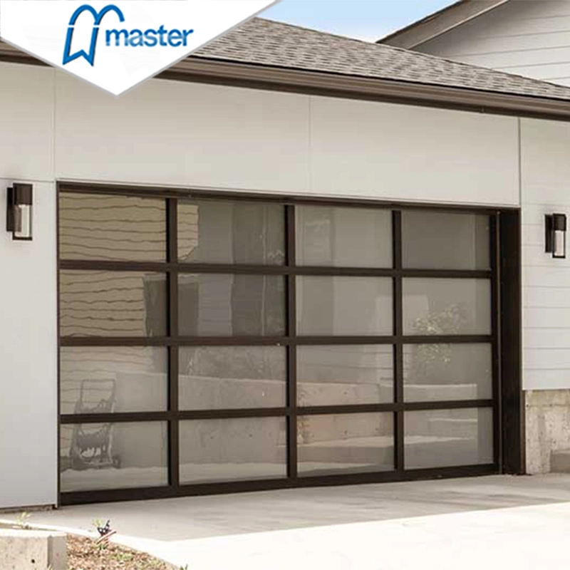 CE Approved Modern Design Residential Electric Overhead Sectional Aluminum Clear Tempered Frosted Garage Door with Good Price