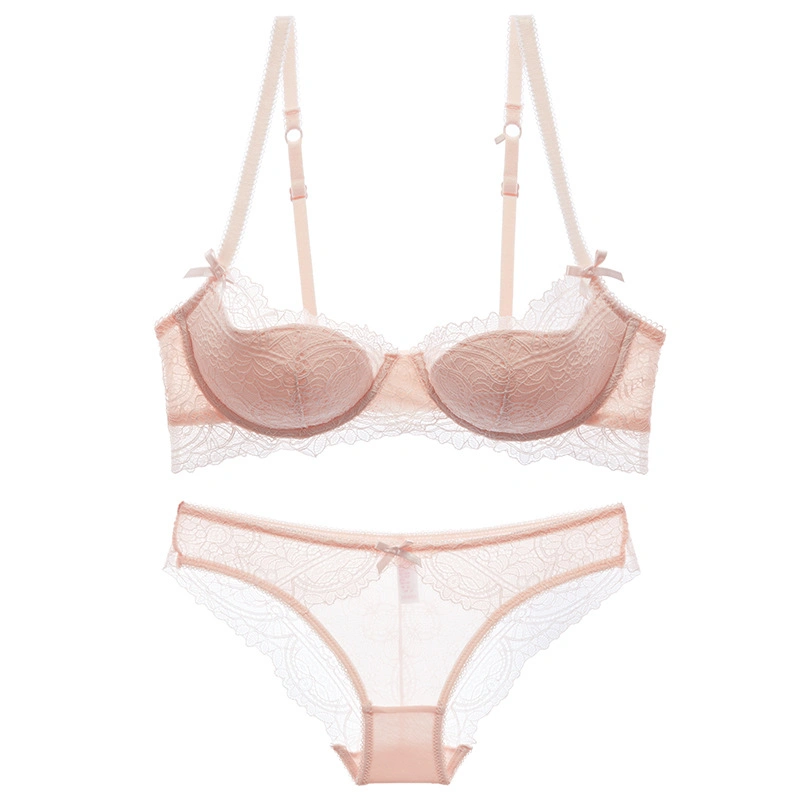 French Summer Light Sujetador con encaje sexy conjunto pecho grande pequeño Reunión Big Size underwire Half Cup ropa interior menos damas