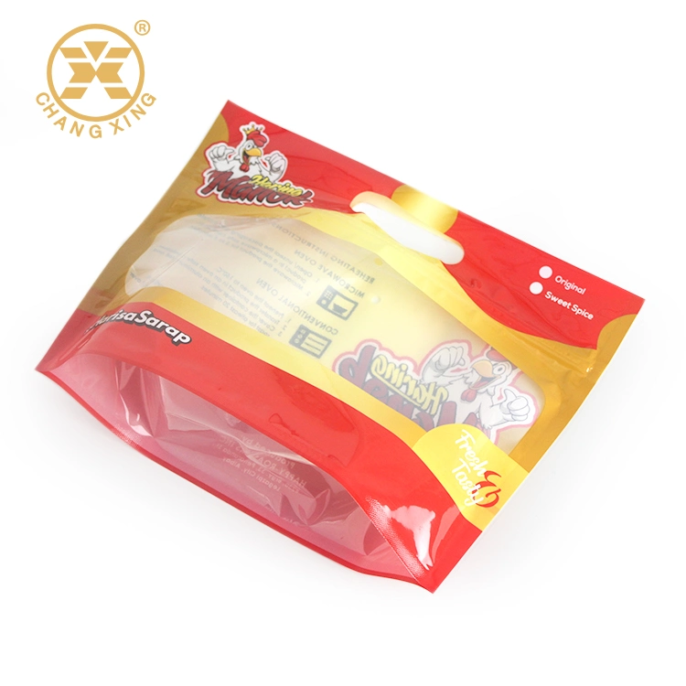 Microwavable Plastic Whole Roast Hot Chicken Packaging Zipper Bags Resealable Fast Food Bags