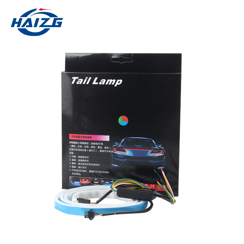 Haizg 120cm Car LED Flash Light Turn Signal Warning LED Strip Rear Trunk Light Stop Brake Tail Lights