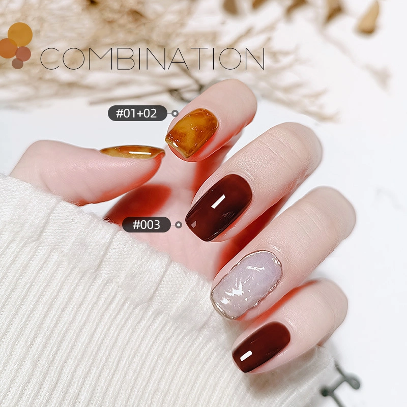 Amber Nail Glue Autumn Winter Color Small Cover Dye Phototherapy Glue