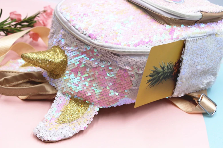 New Design Sequin Fashion Travel Backpack Cartoon Cute Female Bag