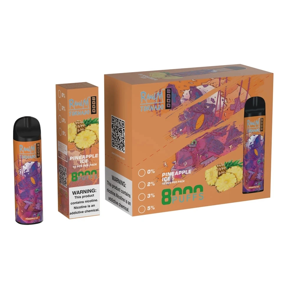 8000 precio de fábrica Randm Tornado Vape desechables Vape gran bocanada de vapor de la salud Vapes jugoso Vape Pen E Cigarrillo Electrónico Desechable cigarrillos