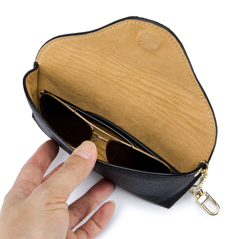 Eyeglass Soft Genuine Leather Pouch Sunglasses Bag Sun Glasses Case Soft Cowhide Pouch