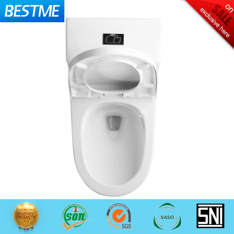 Foshan Bestme Brand une pièce Soft Close Cover White émaillée Toilettes en céramique faciles à nettoyer (BC-1313)