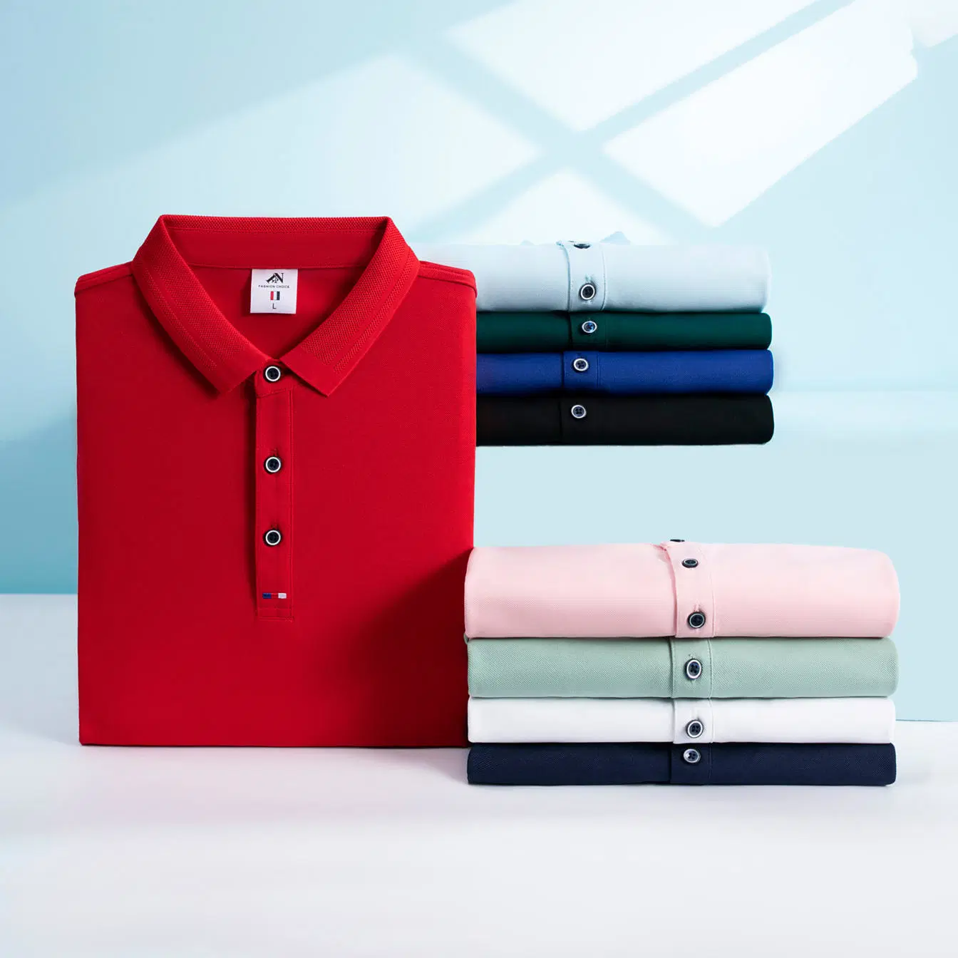 Personalisierter Casual Slim Fit Kragen Hemden Work Team T-Polo Hemden