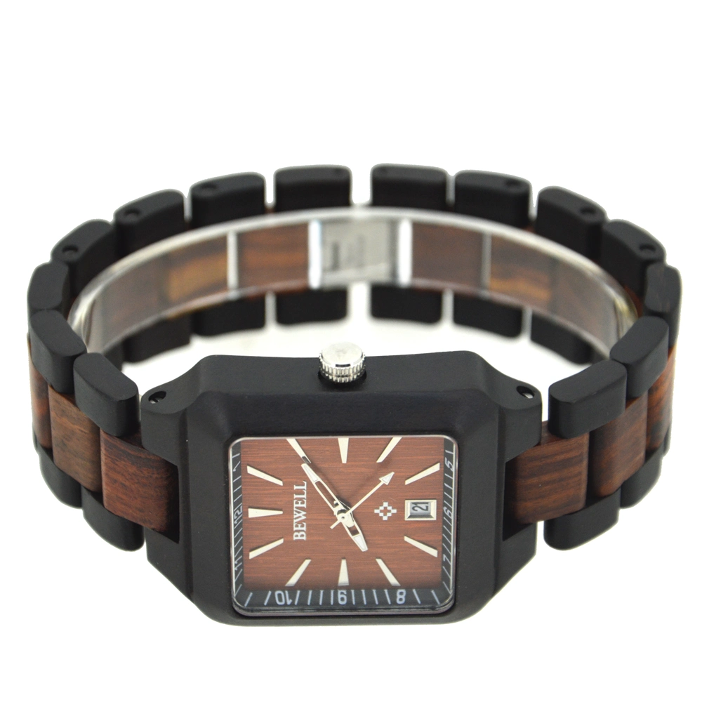 Classic Style Square Shape Japan Quartz Watch Wooden Wrist Watch Man