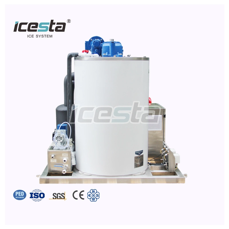 Customized Icesta High Productivity Energy Saving Stainless Steel 3 Ton Flake Ice Machine