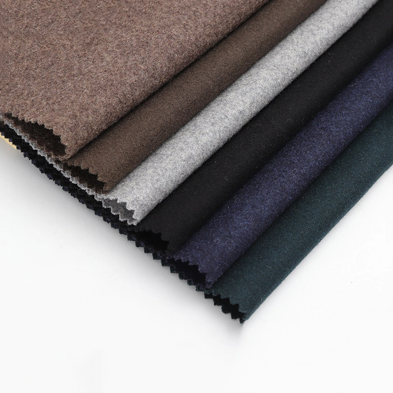 Fabric Stock Lot: 30% Wool Blended Melton Solid Woven for Winter Coat 600G/M 57"/58" for Coat