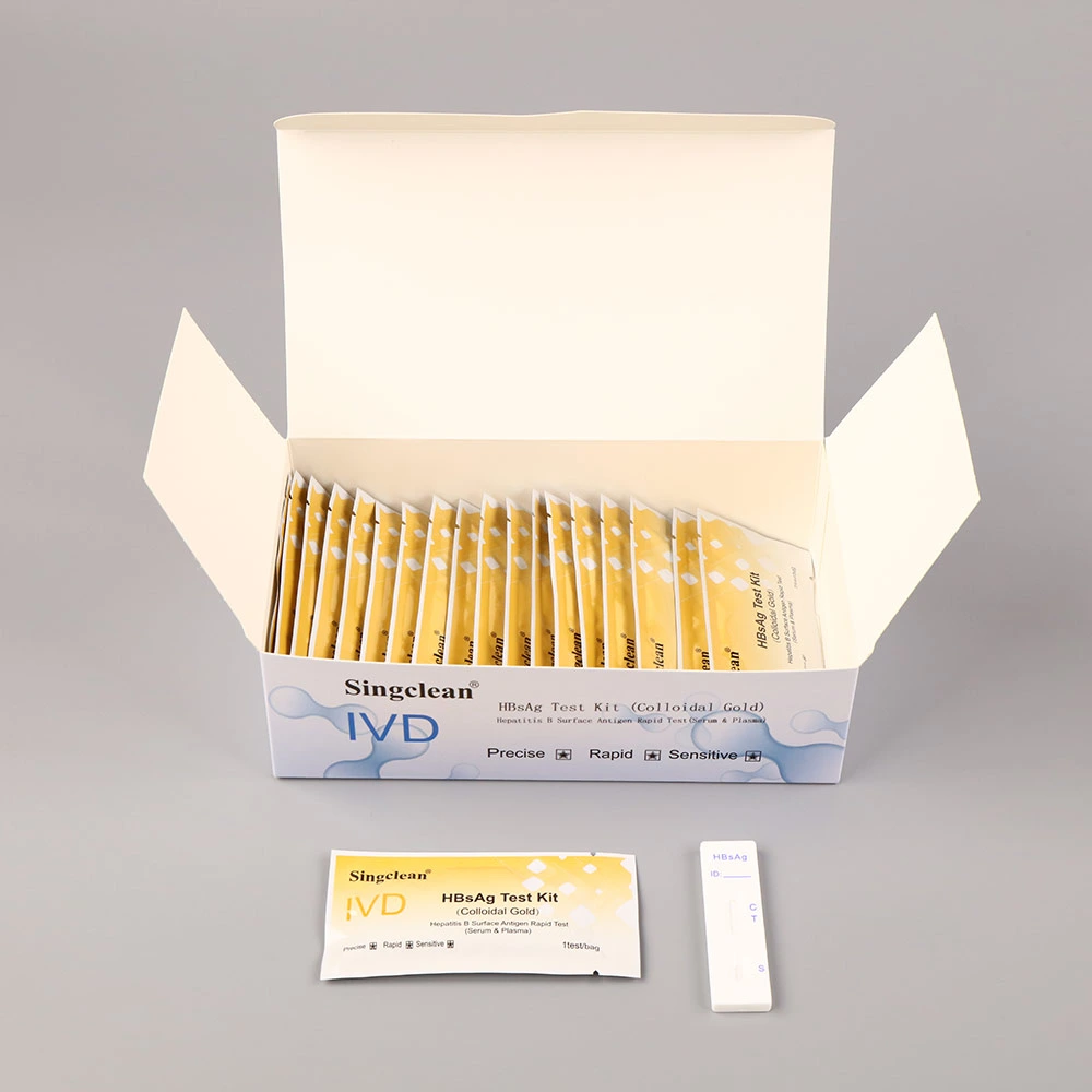 CE Approved Singclean Rapid One Step Lab Blood Test Device (Colloidal Gold) for HBV Infection