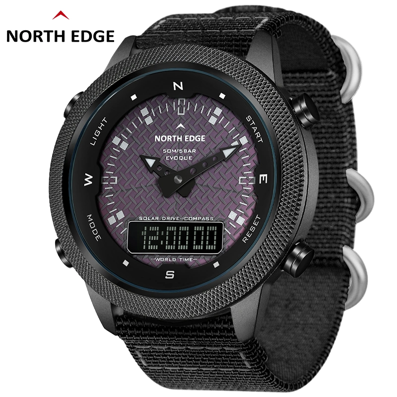 North Edge Evoque Wrist Watch Analog Solar Power 3ATM Water Resistant Smart Watch Gift Watches