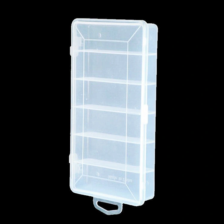 030# 6 Compartments See-Through Box Plastic Clear Container for Screws and Jewelry Fishing Tackle Box