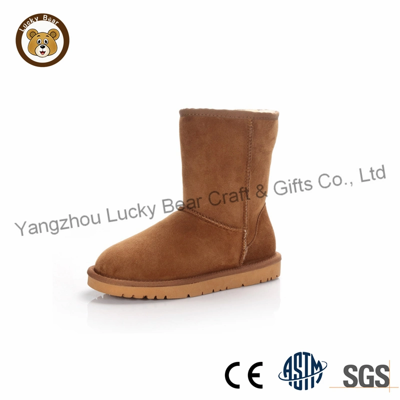 Lady Sheepskin piel de oveja piel de piel cálida impermeable clásica MID-Calf nieve duradera Australia botas de invierno con piel de oveja