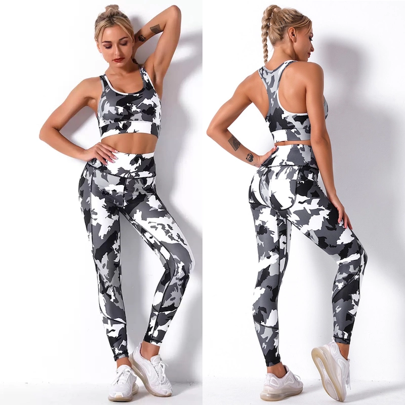 Sexy Sommer Workout Outfits Tie Dye Athletic Kleidung, Plus Size Tiermuster Schlangenmuster Gym Bh + Hoch Taillierte Leggings Activewear Yoga Passendes Set