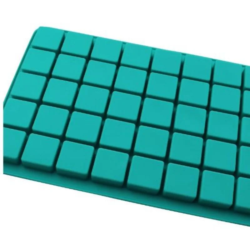 Molde em silicone quadrado verde para tabuleiro de cubo de gelo