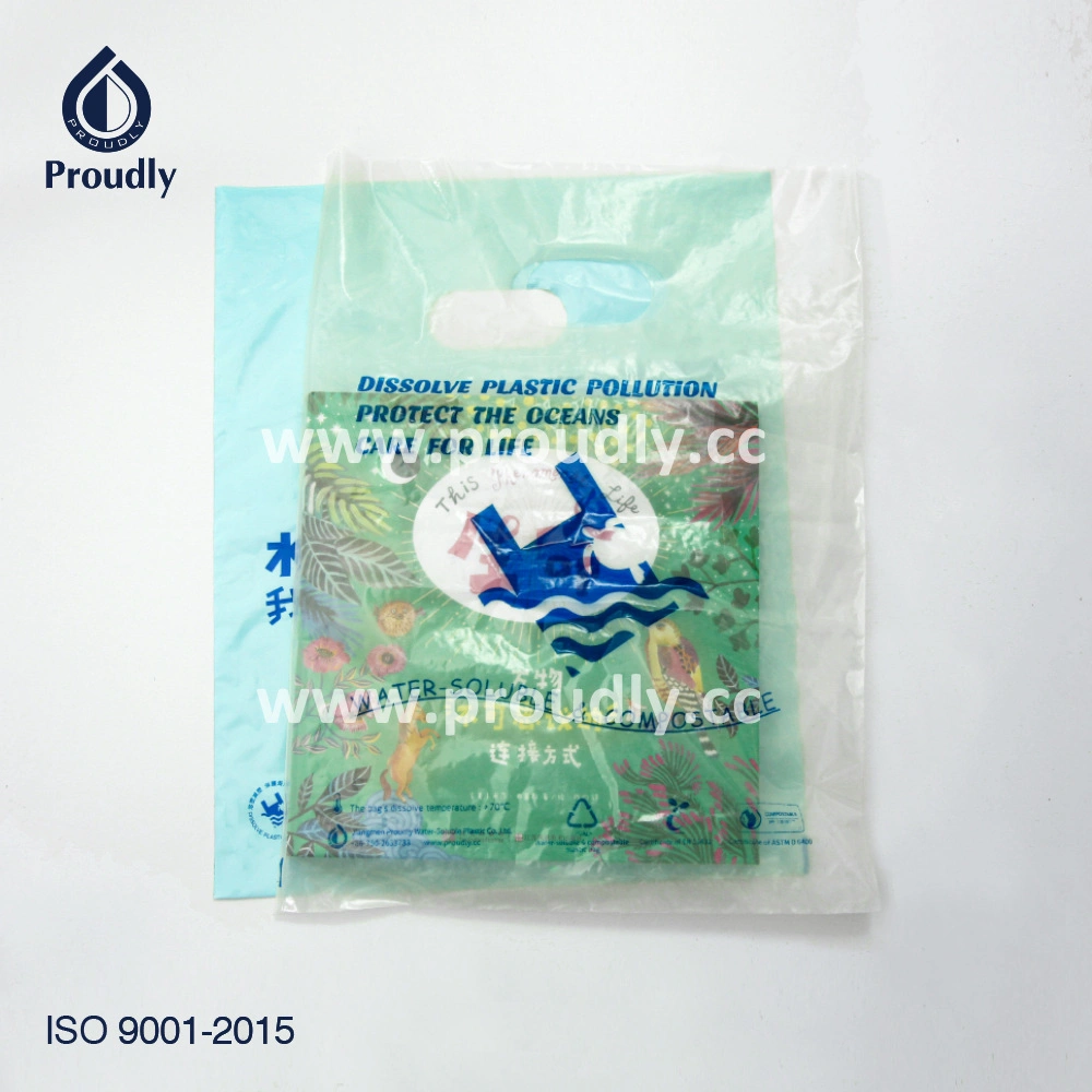 100% Biodegradable Compostable Plastic PVA Water Soluble Shopping Bags