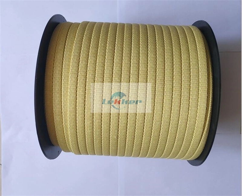 Flat/Square Kevlar Rope/Aramid Roller Rope for Glass Tempering Furnace with High Strength and Anti-Abrasive