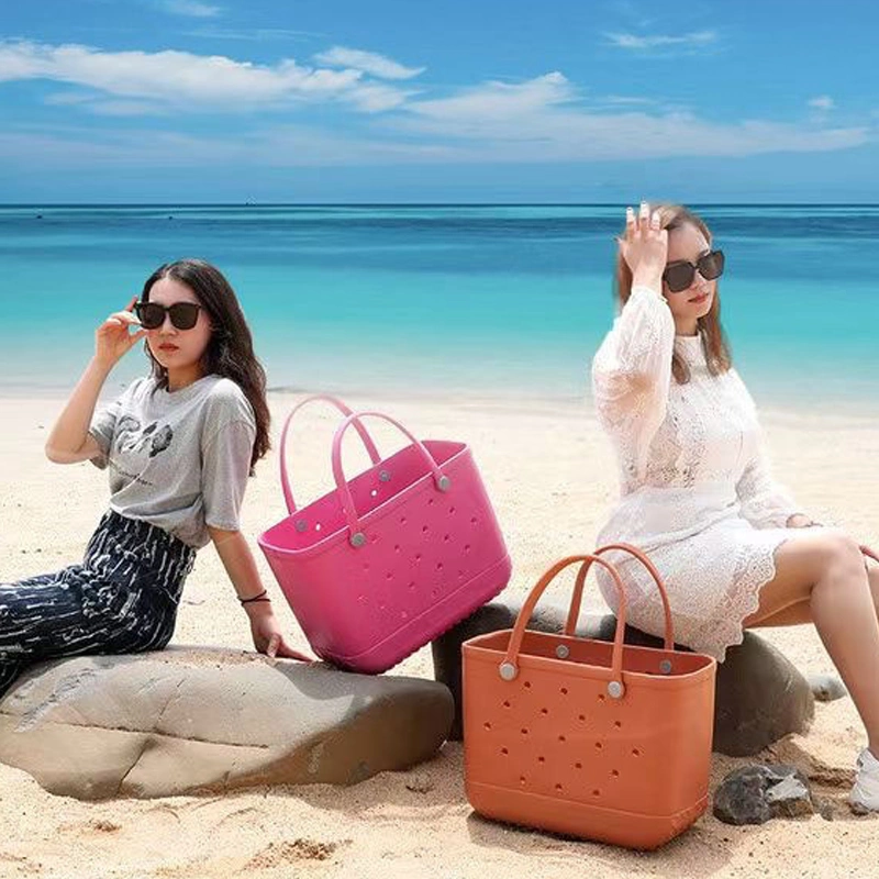 Promotion Gift for Women Custom Fashion Ladies Handbags Large Rubber Waterproof Summer Diagonal Bogg Bag