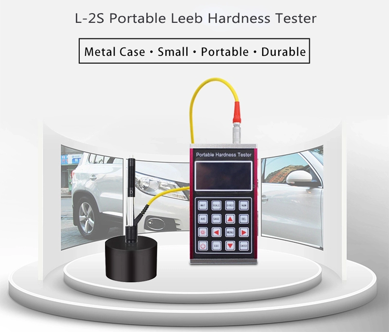 Aluminum Portable Digital Rebound Leeb Durometer with Blocks