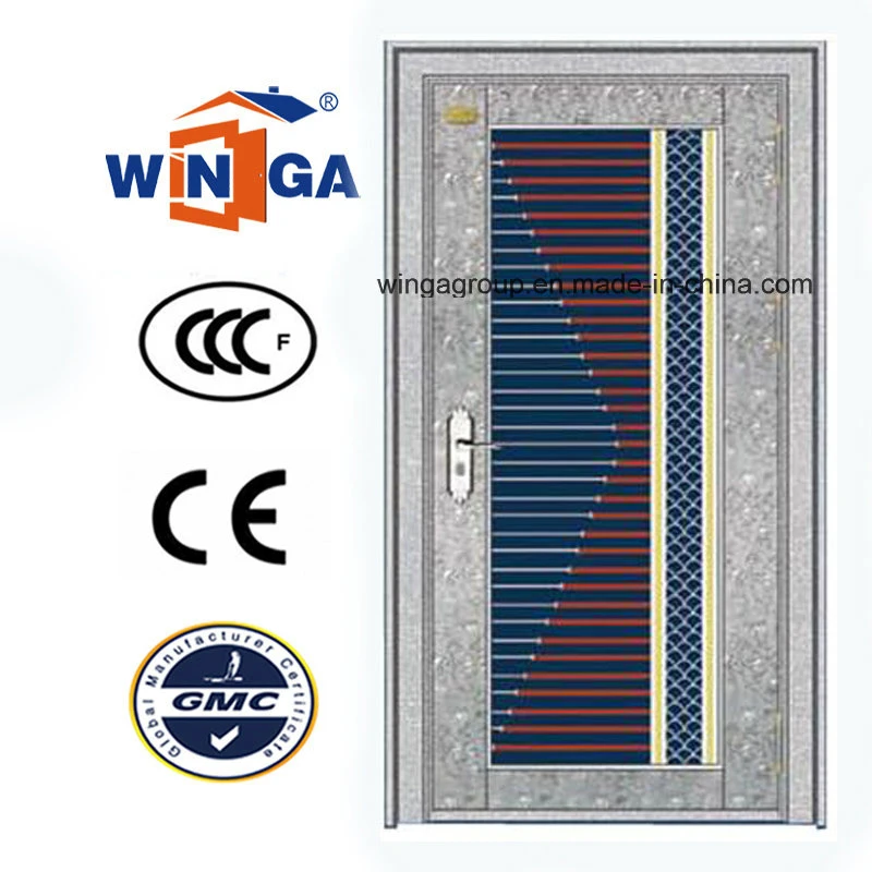 Hot Sale Front Entry Sun Proof Silver Color with Glass Stainless Steel Security Metal Door