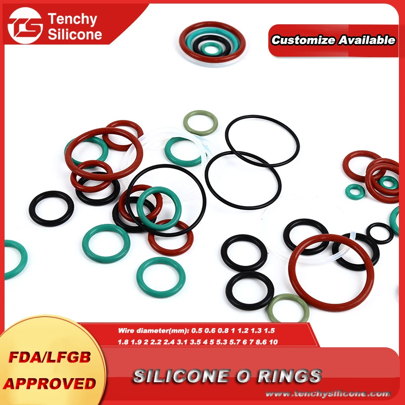 Food Industrial Using Silicone Rubber Sealing O Rings Customized