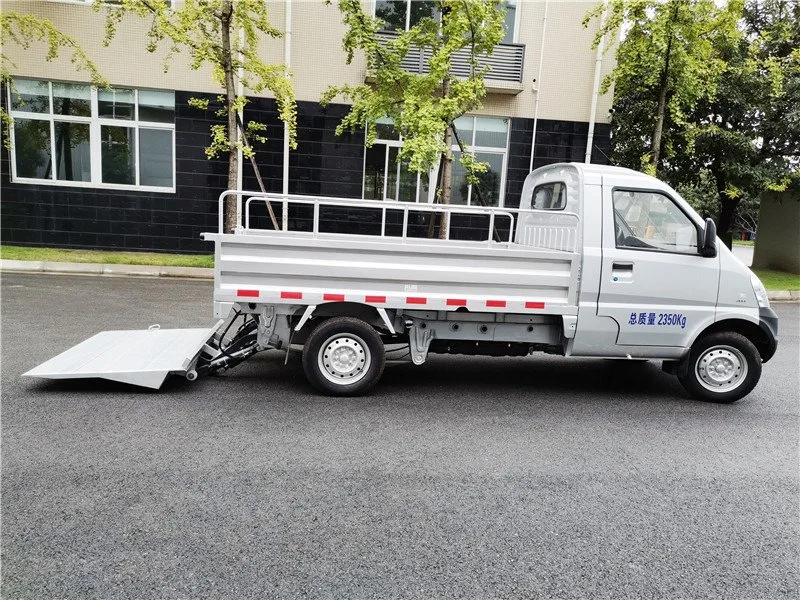 Garbage Can Loader Mini Truck with Hydraulic Lifting Plate