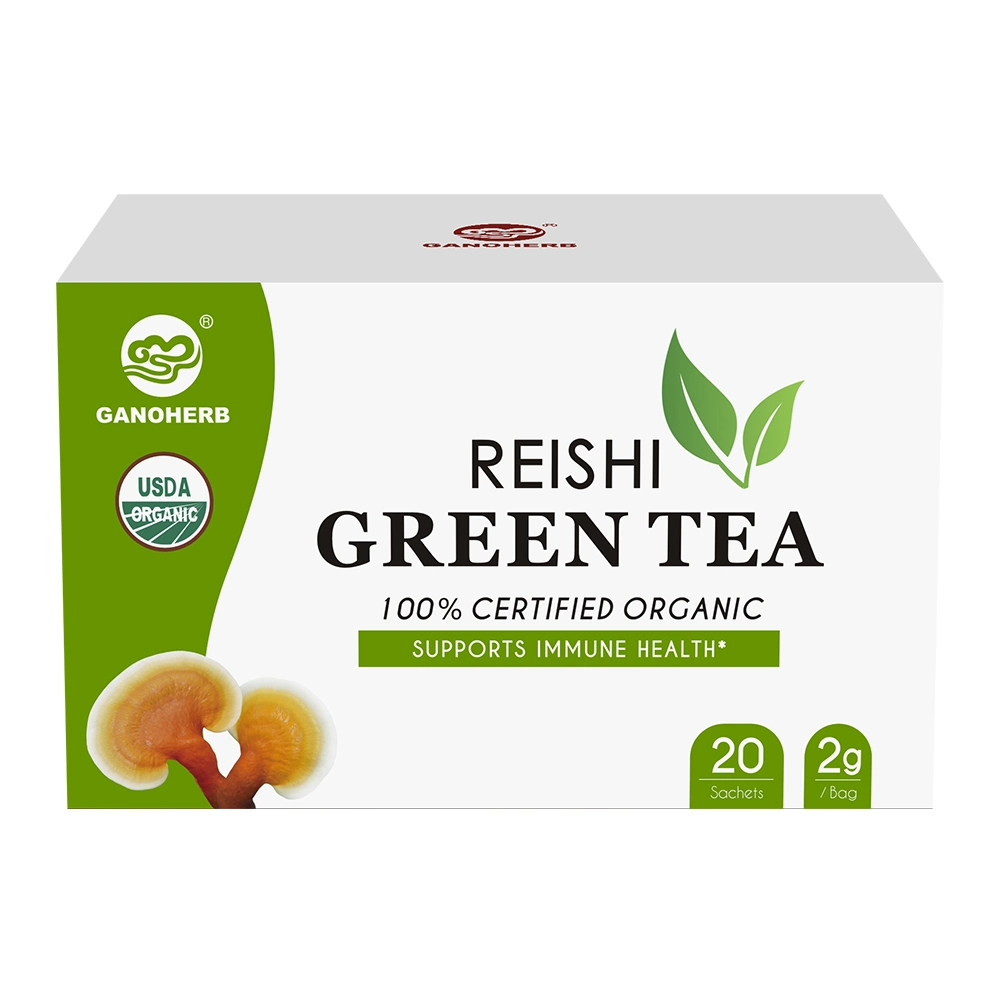 Chinese Ganoderma Green Tea Bags with Reishi Mushroom Extract