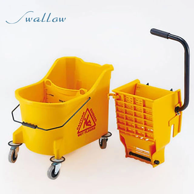 SWC-Mwtb06 33 Qt Yellow Mop Bucket & Wringer Combo - Swallow Cleaning