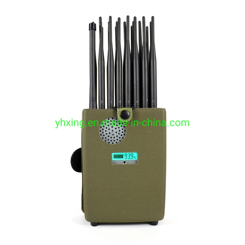 Últimas 24 canales Portátil bloqueador de la señal de teléfono móvil GSM CDMA 2G 3G 4G 5g el GPS L1- L5 WiFi Lojack VHF UHF 315 433 868 con cubierta de nylon Jammer señal