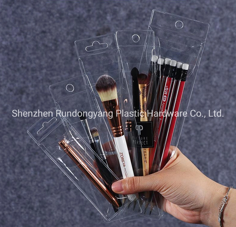 Transparent PVC Bag Make up Brush with Plastic Cap and Good Make up Brush Travel Kit